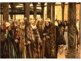 The Chief Priests take counsel together. From The Life of Jesus Christ by J.J.Tissot, 1899